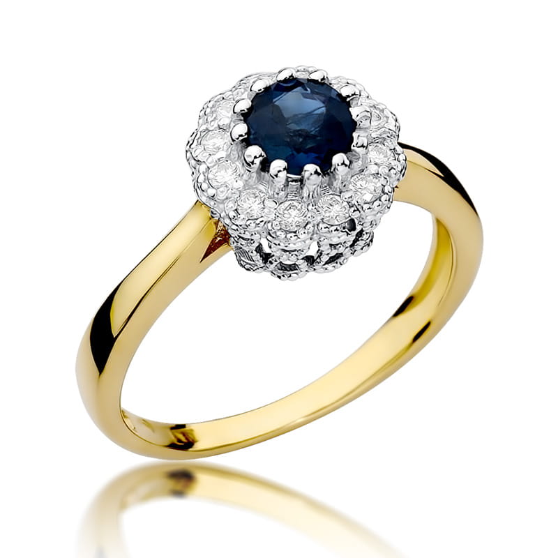 Pierścionek Szafir 0,50ct żółte złoto 1 Pierścionek W284 Szafir 0