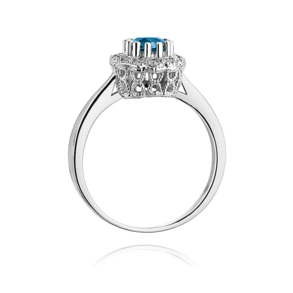 Pierścionek Topaz London Blue 0,50ct białe złoto 3 Pierścionek Topaz London Blue 0,50ct białe złoto - obrazek 3