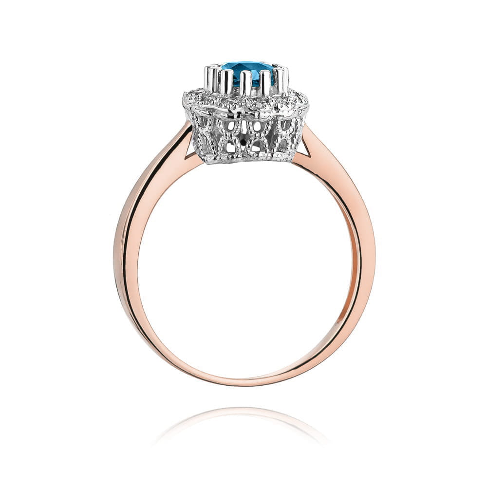 Pierścionek Topaz London Blue 0,50ct różowe złoto 3 Pierścionek Topaz London Blue 0,50ct różowe złoto - obrazek 3