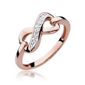 Pierścionek W285 z diamentami różowe złoto Jubiler Kraków BigDIAMOND