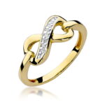 Pierścionek W285 z diamentami żółte złoto Jubiler Kraków BigDIAMOND
