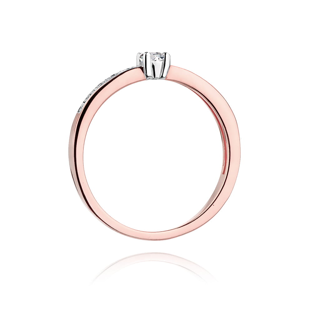 Pierścionek Diament 0,08ct różowe złoto 3 Pierścionek Diament 0,08ct różowe złoto - obrazek 3
