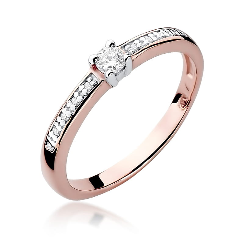 Pierścionek Diament 0,08ct różowe złoto 1 Pierścionek W288 Diament 0