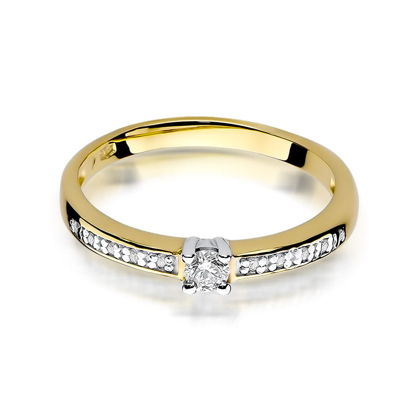 Pierścionek Diament 0,08ct żółte złoto 2 08ct żółte złoto Jubiler Kraków BigDIAMOND