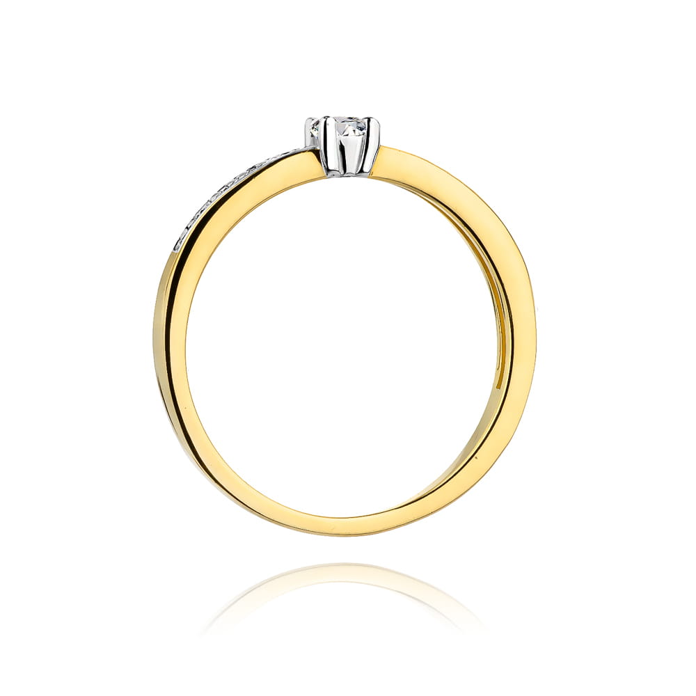 Pierścionek Diament 0,08ct żółte złoto 3 Pierścionek Diament 0,08ct żółte złoto - obrazek 3