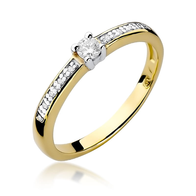 Pierścionek Diament 0,08ct żółte złoto 1 Pierścionek W288 Diament 0