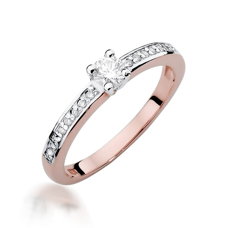 Pierścionek Diament 0,20ct różowe złoto 1 Pierścionek W288 Diament 0