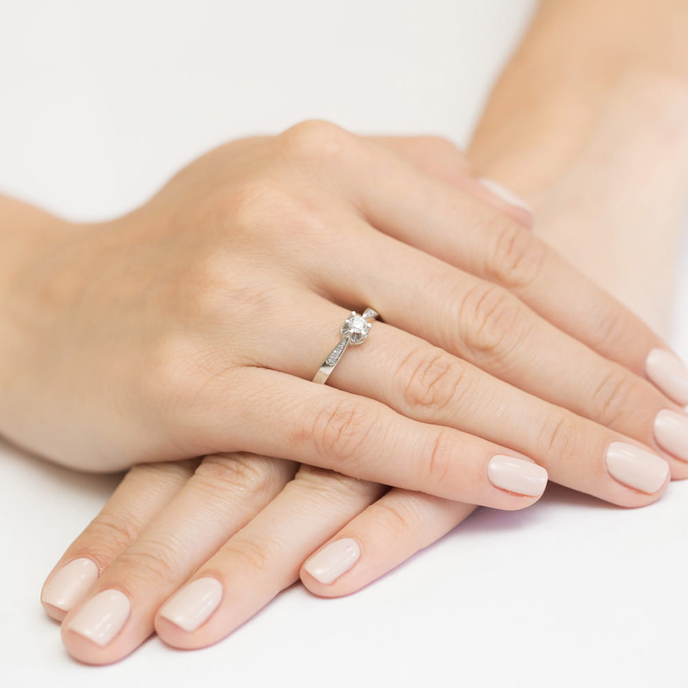 Pierścionek Diament 0,23ct białe złoto 4 Pierścionek Diament 0,23ct białe złoto - obrazek 4