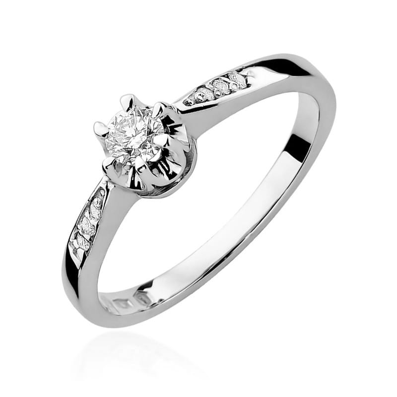 Pierścionek Diament 0,23ct białe złoto 1 Pierścionek W291 Diament 0