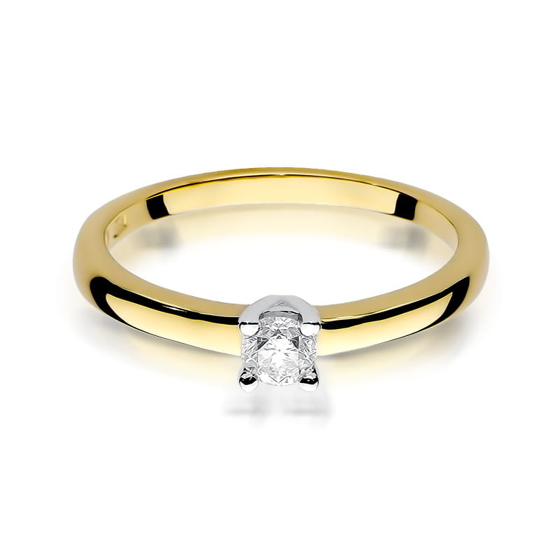Pierścionek Diament 0,15ct żółte złoto 2 15ct żółte złoto Jubiler Kraków BigDIAMOND