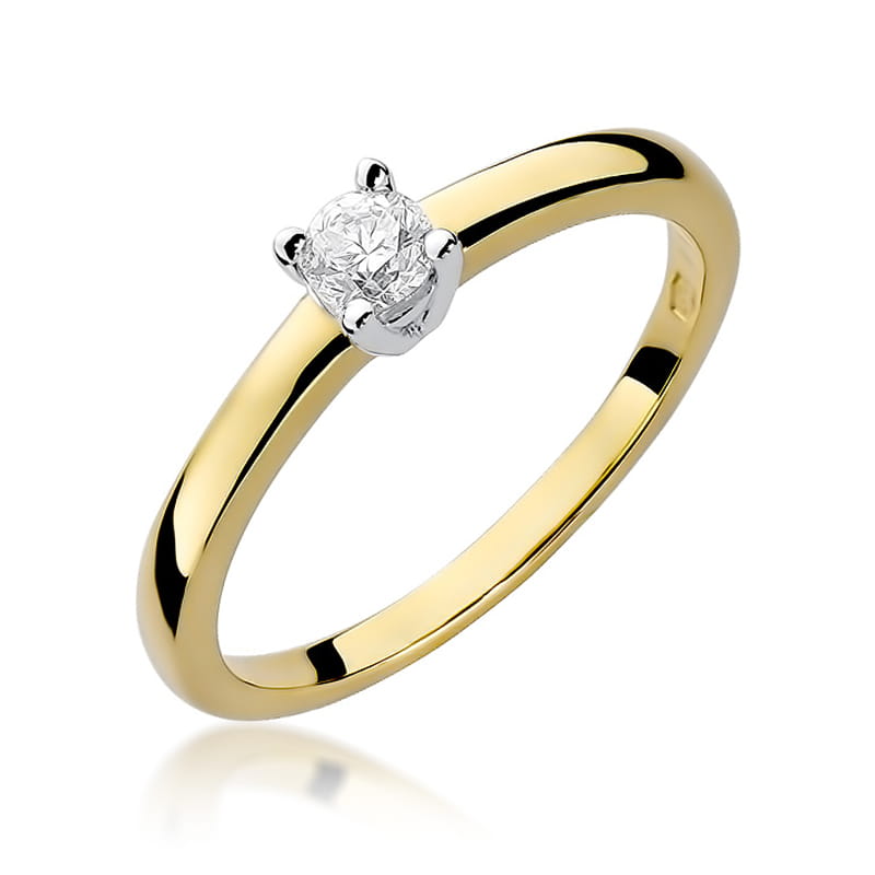 Pierścionek Diament 0,15ct żółte złoto 1 Pierścionek W292 Diament 0
