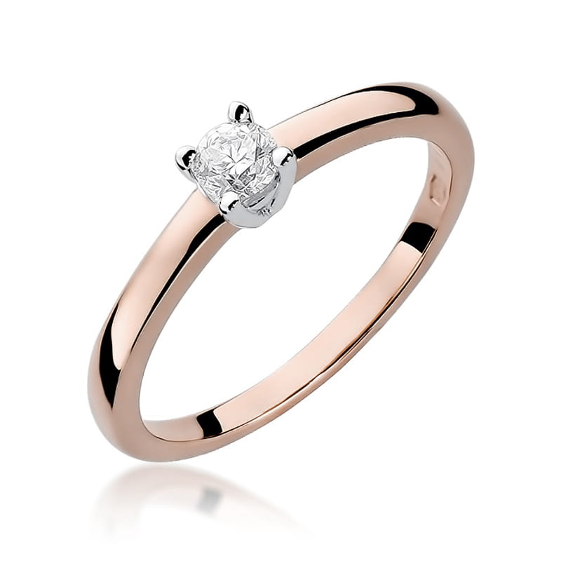 Pierścionek Diament 0,25ct różowe złoto 1 Pierścionek W292 Diament 0