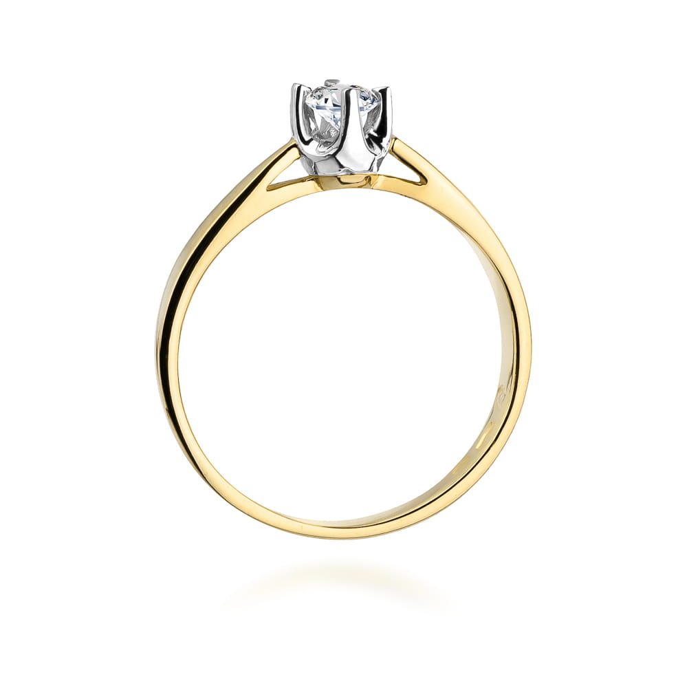 Pierścionek Diament 0,20ct żółte złoto 3 Pierścionek Diament 0,20ct żółte złoto - obrazek 3