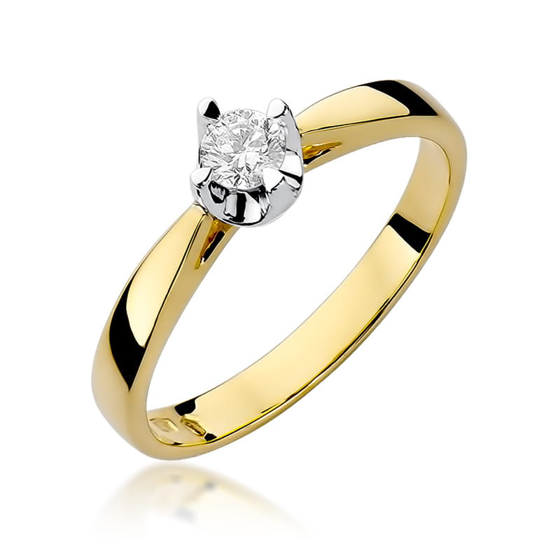 Pierścionek Diament 0,20ct żółte złoto 1 Pierścionek W293 Diament 0