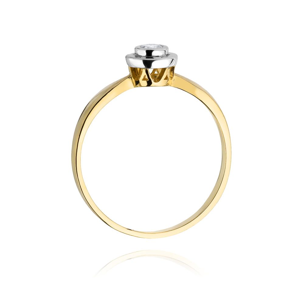Pierścionek Diament 0,10ct żółte złoto 3 Pierścionek Diament 0,10ct żółte złoto - obrazek 3