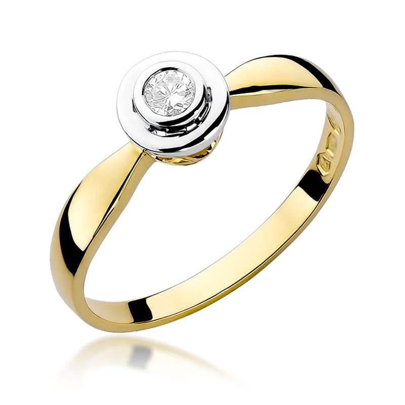 Pierścionek Diament 0,10ct żółte złoto 1 Pierścionek W294 Diament 0