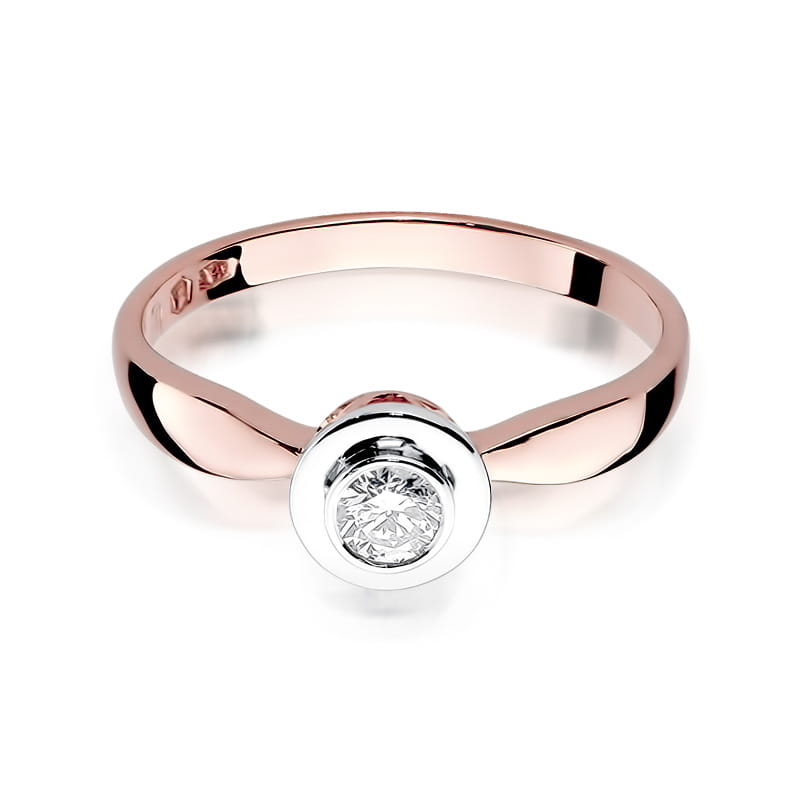 Pierścionek Diament 0,15ct różowe złoto 2 15ct różowe złoto Jubiler Kraków BigDIAMOND