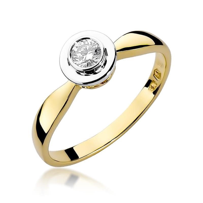 Pierścionek Diament 0,15ct żółte złoto 1 Pierścionek W294 Diament 0