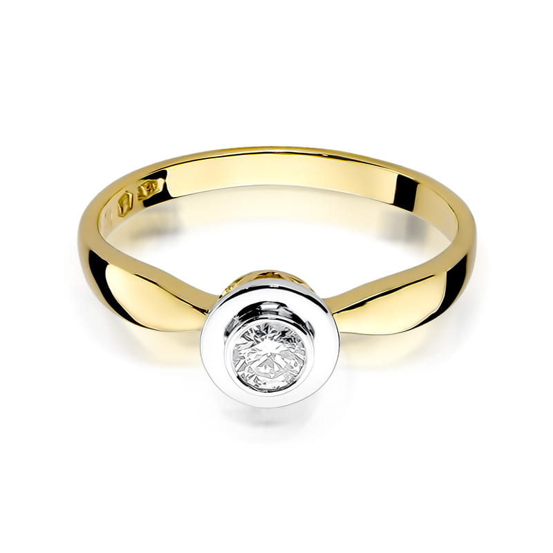 Pierścionek Diament 0,25ct żółte złoto 2 25ct żółte złoto Jubiler Kraków BigDIAMOND