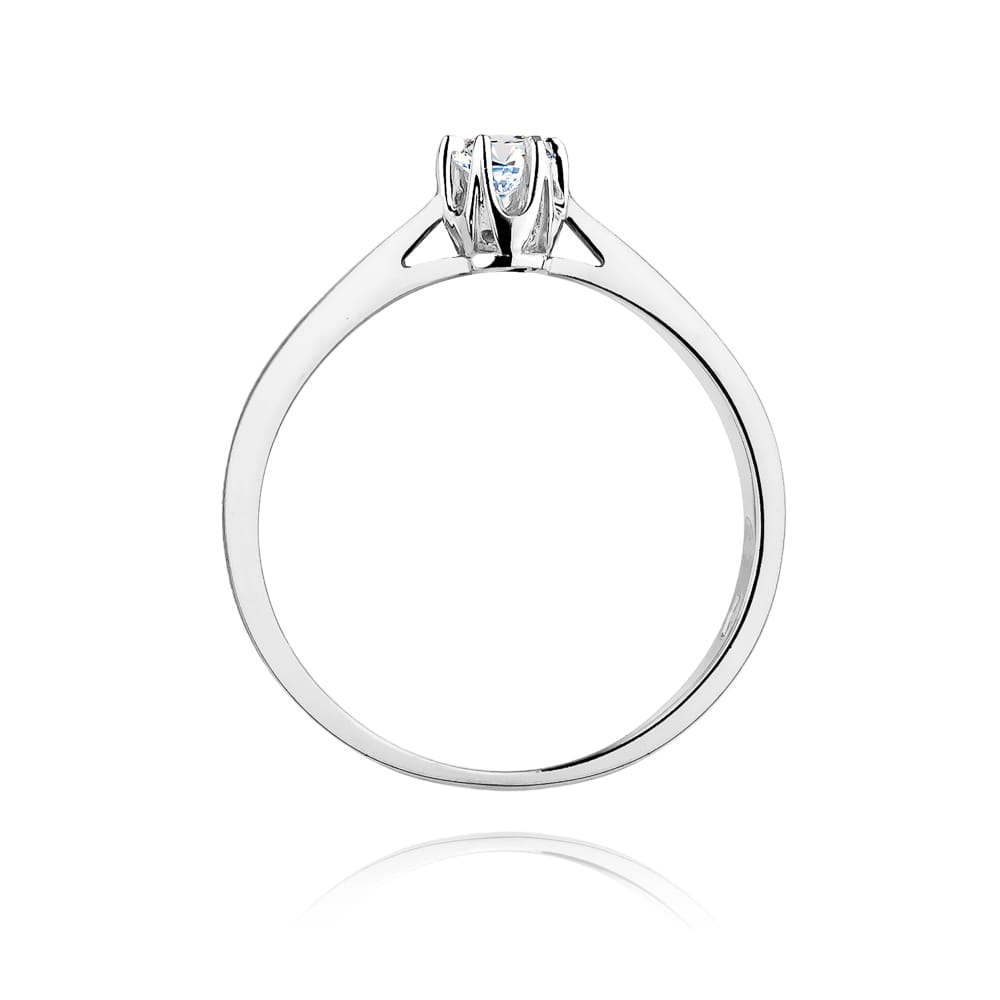 Pierścionek Diament 0,12ct białe złoto 3 Pierścionek Diament 0,12ct białe złoto - obrazek 3