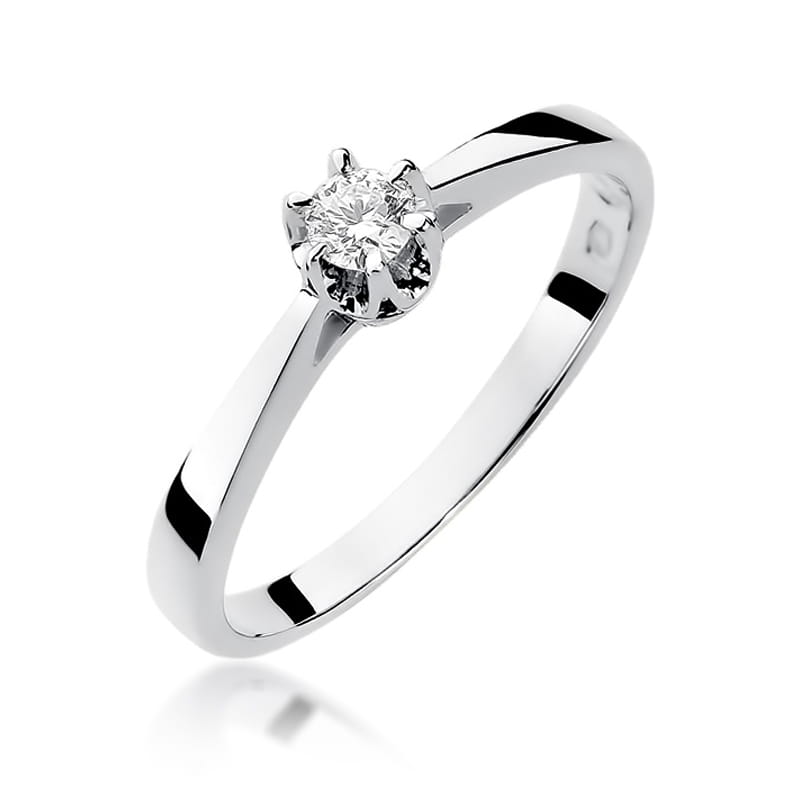 Pierścionek Diament 0,12ct białe złoto 1 Pierścionek W295 Diament 0