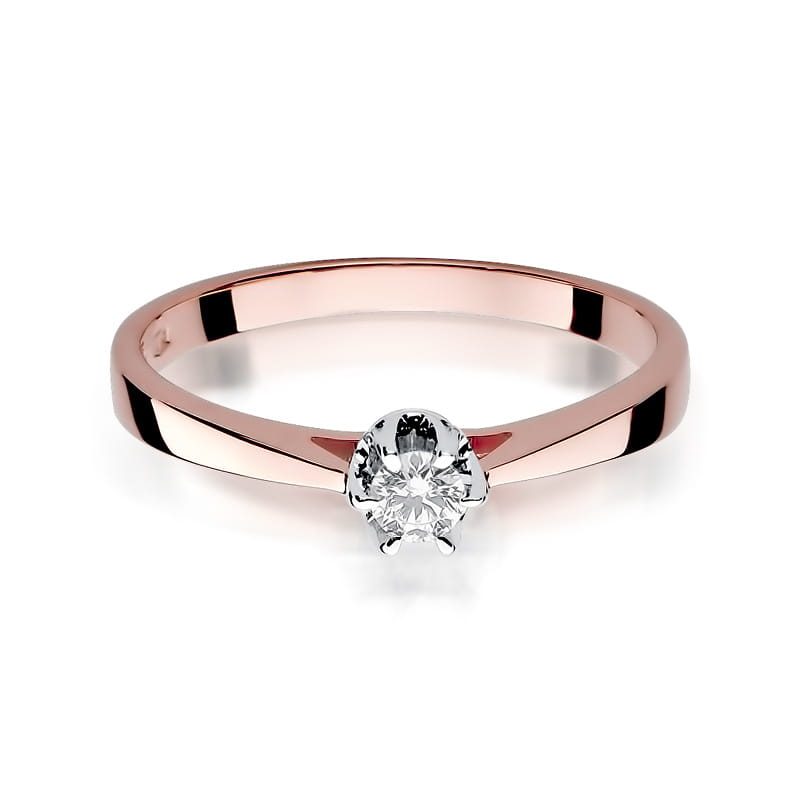 Pierścionek Diament 0,12ct różowe złoto 2 12ct różowe złoto Jubiler Kraków BigDIAMOND