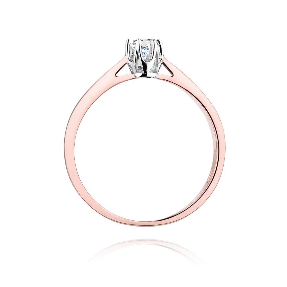 Pierścionek Diament 0,12ct różowe złoto 3 Pierścionek Diament 0,12ct różowe złoto - obrazek 3