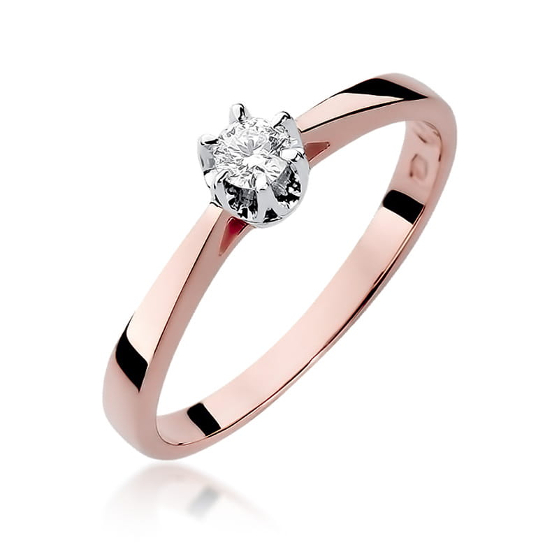 Pierścionek Diament 0,12ct różowe złoto 1 Pierścionek W295 Diament 0