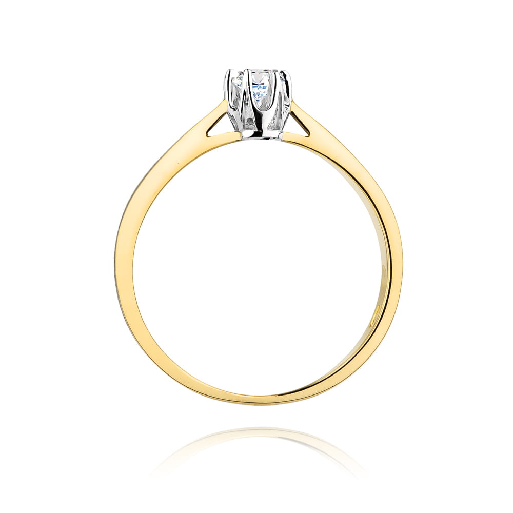 Pierścionek Diament 0,12ct żółte złoto 3 Pierścionek Diament 0,12ct żółte złoto - obrazek 3