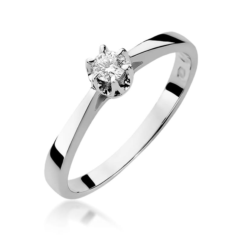 Pierścionek Diament 0,15ct białe złoto 1 Pierścionek W295 Diament 0