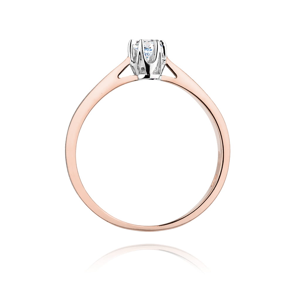 Pierścionek Diament 0,15ct różowe złoto 3 Pierścionek Diament 0,15ct różowe złoto - obrazek 3