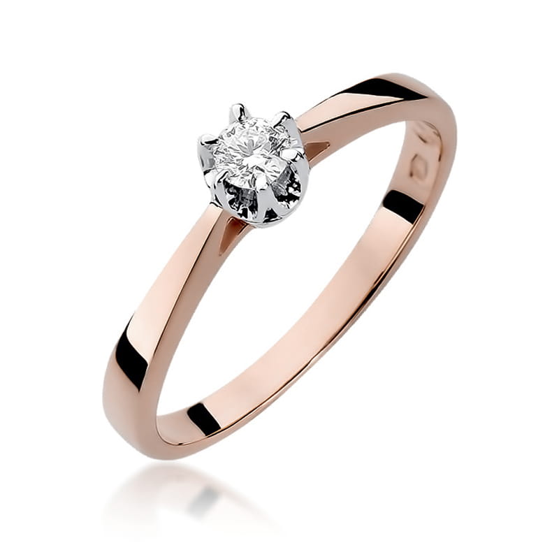 Pierścionek Diament 0,15ct różowe złoto 1 Pierścionek W295 Diament 0