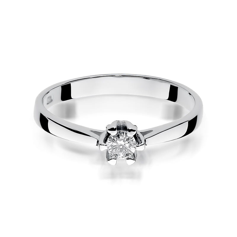 Pierścionek Diament 0,12ct białe złoto 2 12ct białe złoto Jubiler Kraków BigDIAMOND