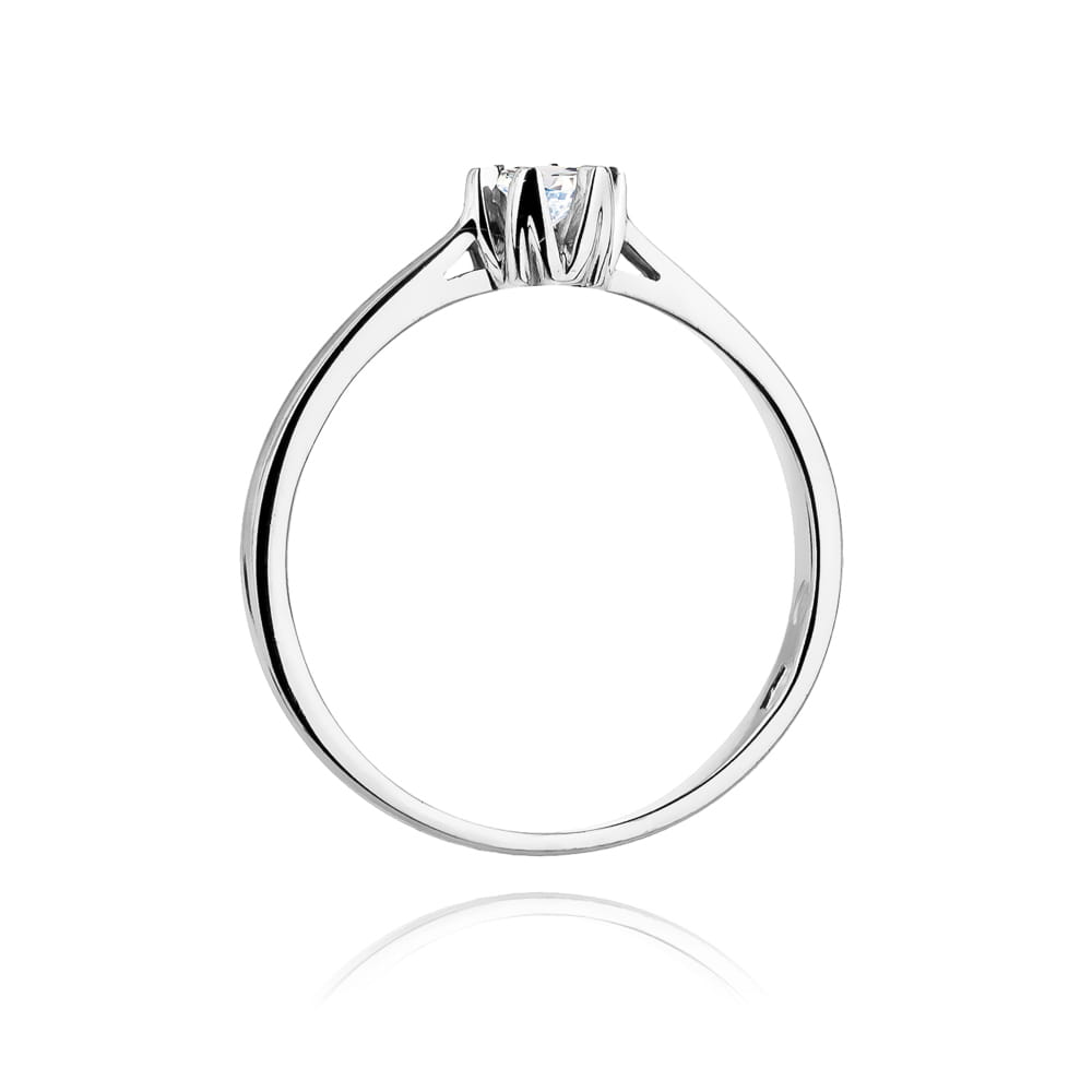 Pierścionek Diament 0,12ct białe złoto 3 Pierścionek Diament 0,12ct białe złoto - obrazek 3