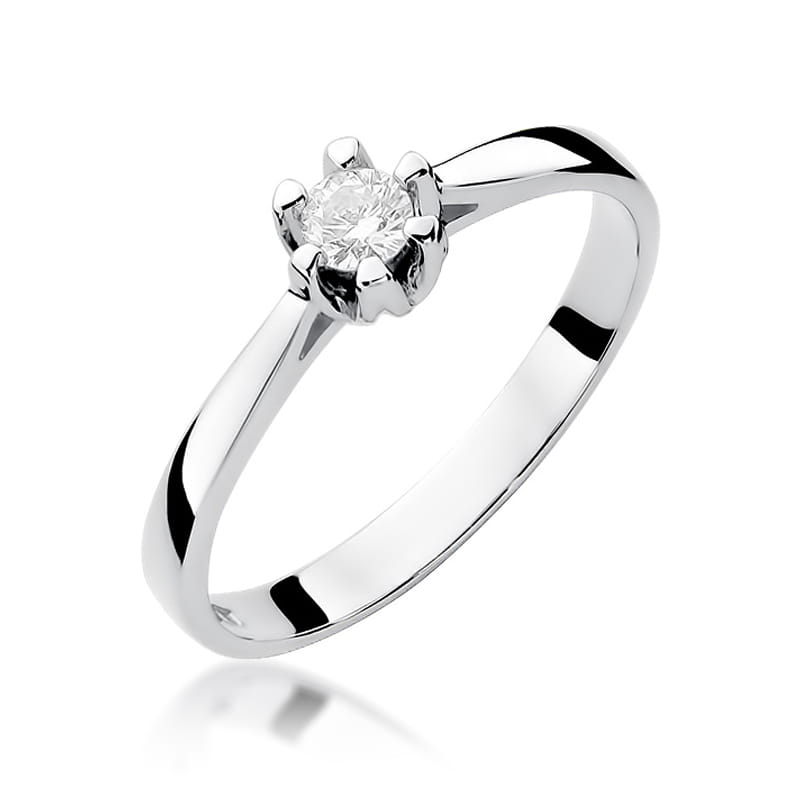 Pierścionek Diament 0,12ct białe złoto 1 Pierścionek W299 Diament 0