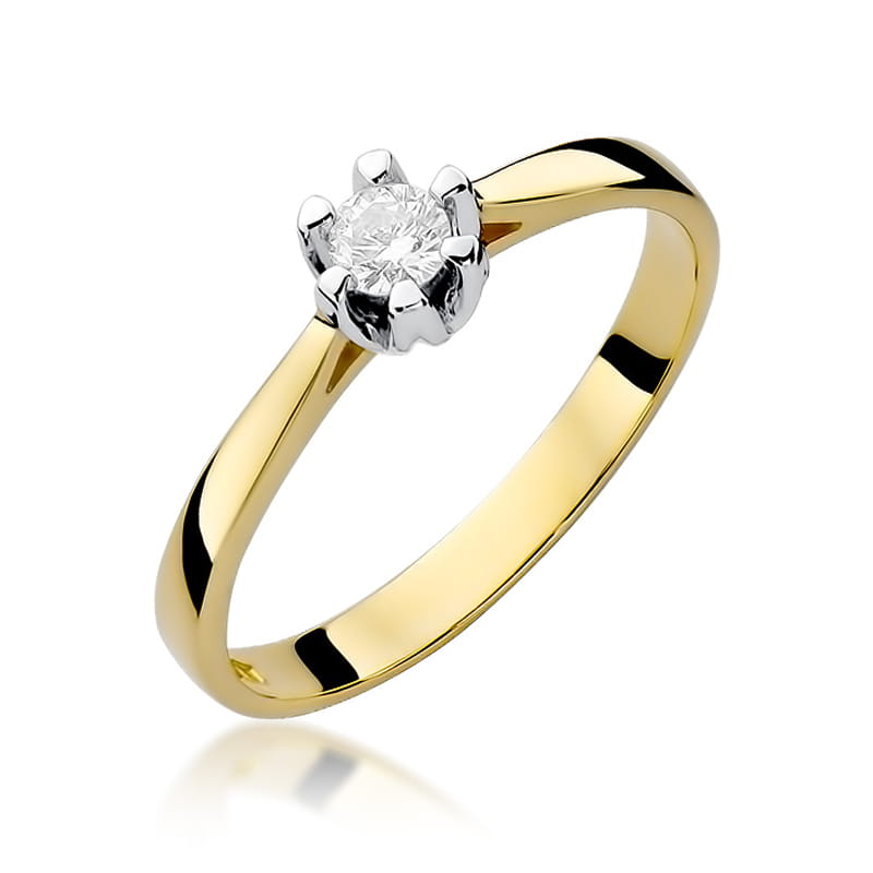 Pierścionek Diament 0,12ct żółte złoto 1 Pierścionek W299 Diament 0