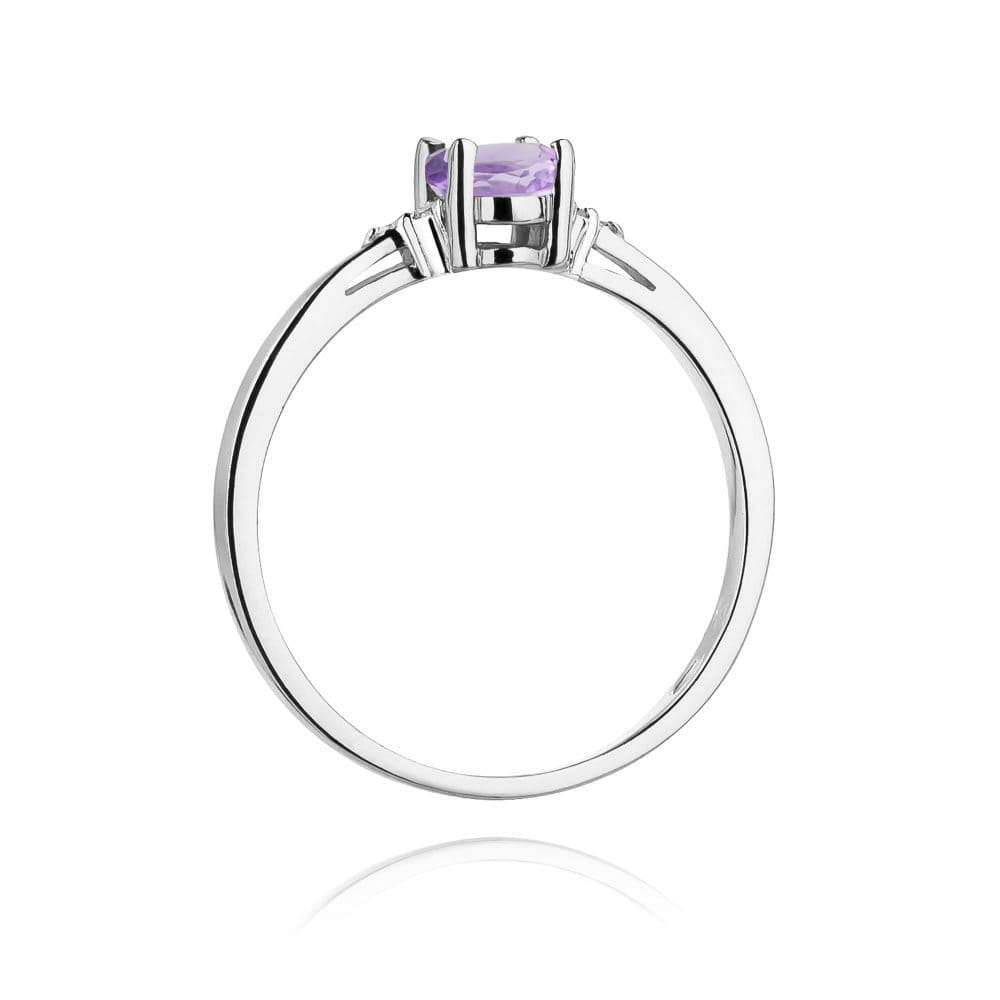 Pierścionek Ametyst 0,40ct białe złoto 3 Pierścionek Ametyst 0,40ct białe złoto - obrazek 3