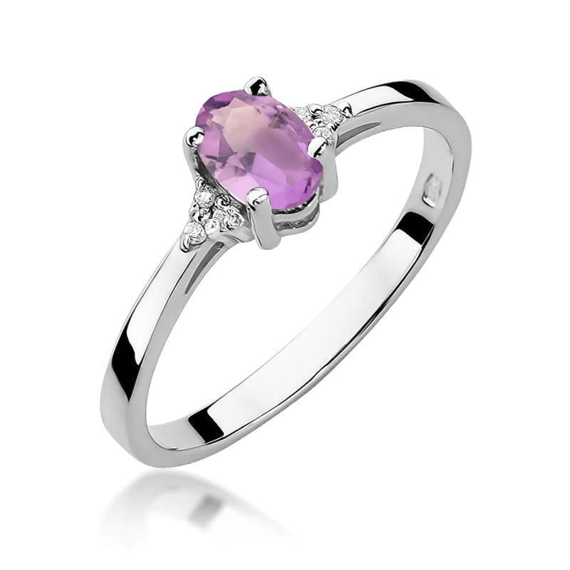 Pierścionek Ametyst 0,40ct białe złoto 1 Pierścionek W301 Ametyst 0
