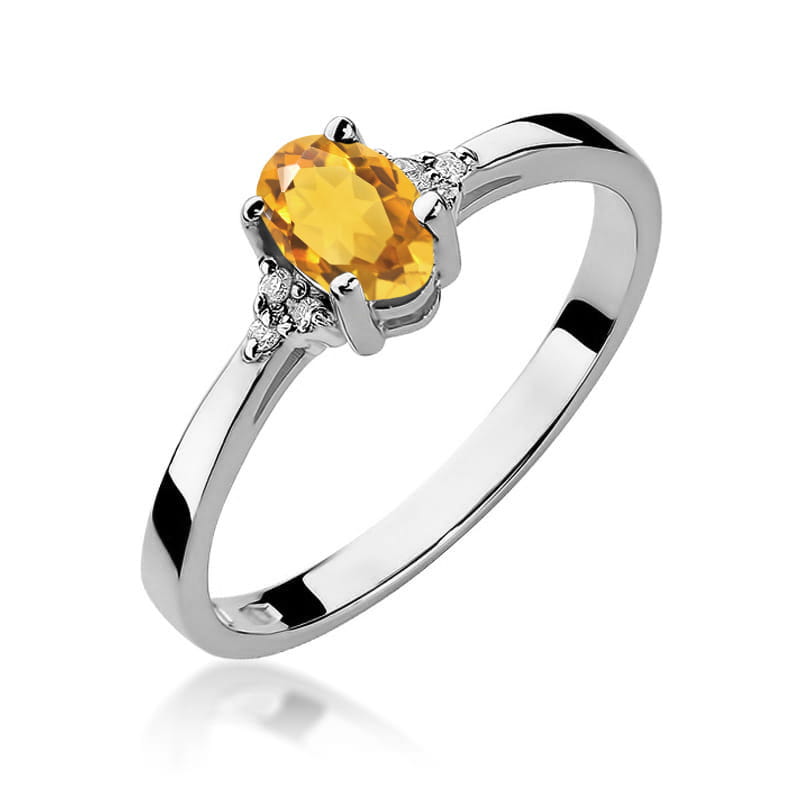 Pierscionek Cytryn 0,60ct żołte złoto 1 Pierscionek W301 Cytryn 0