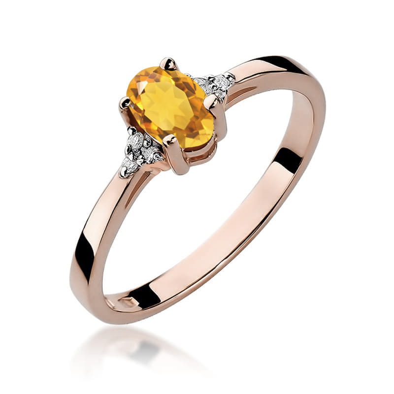Pierscionek Cytryn 0,60ct żołte złoto 1 Pierscionek W301 Cytryn 0