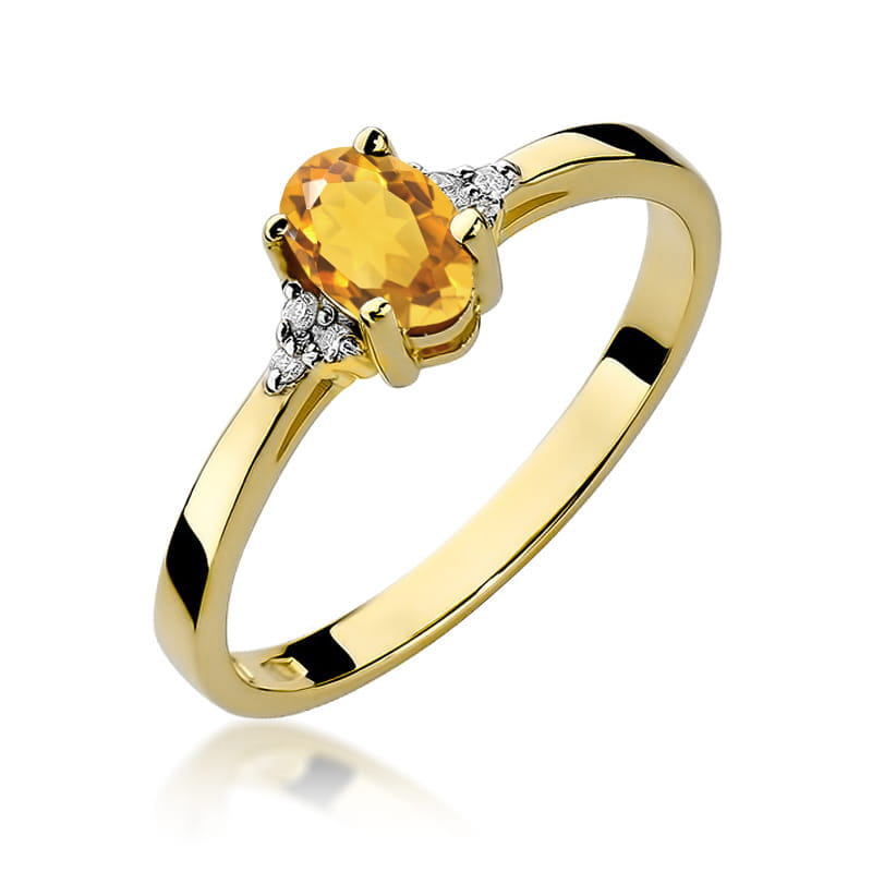 Pierścionek Cytryn 0,60ct żółte złoto 1 Pierścionek W301 Cytryn 0