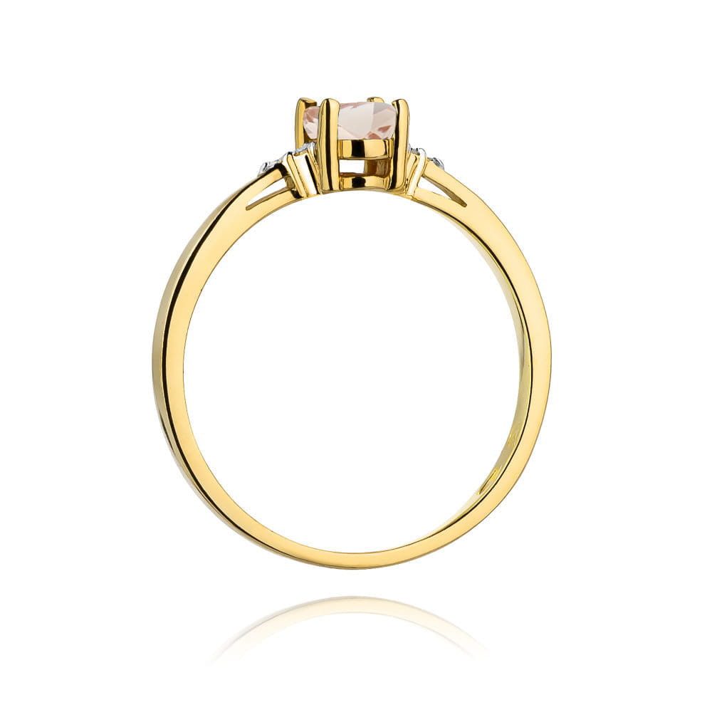 Pierścionek Morganit 0,40ct żółte złoto 3 Pierścionek Morganit 0,40ct żółte złoto - obrazek 3