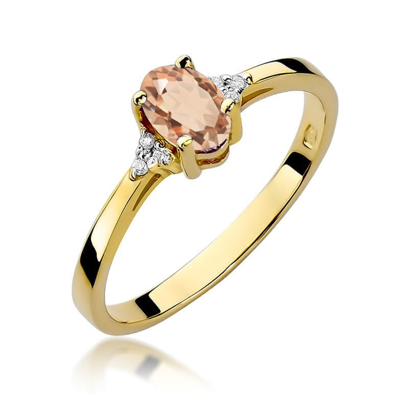 Pierścionek Morganit 0,40ct żółte złoto 1 Pierścionek W301 Morganit 0
