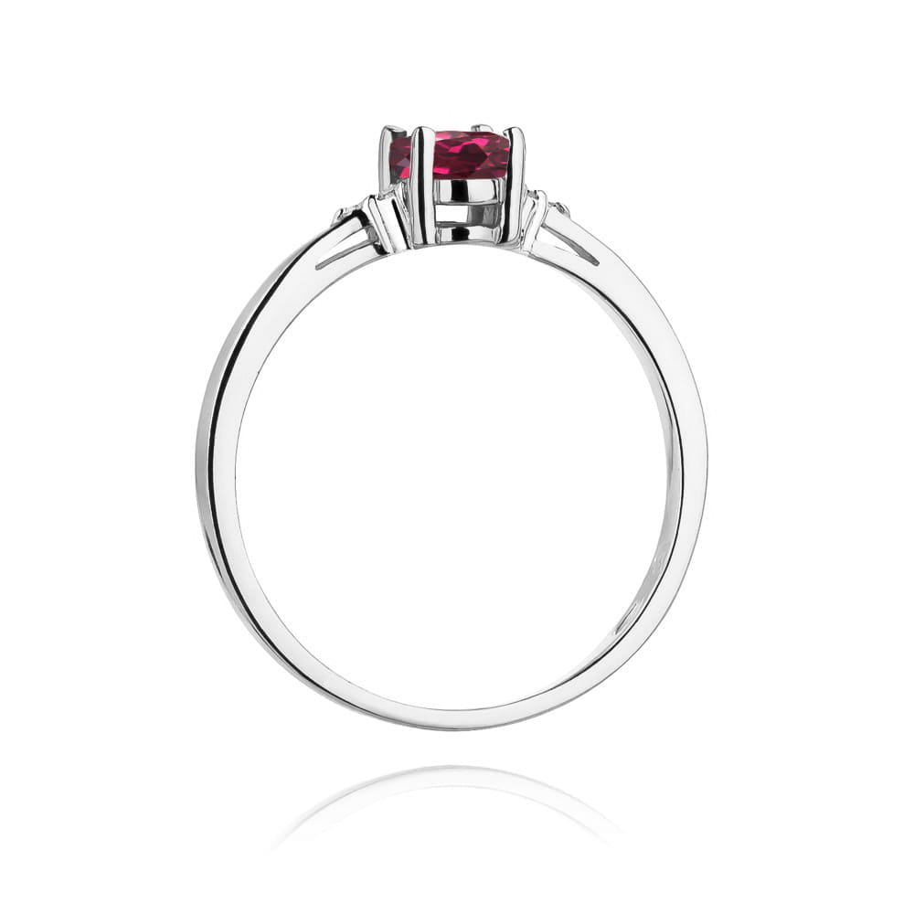 Pierścionek Rodolit 0,50ct białe złoto 3 Pierścionek Rodolit 0,50ct białe złoto - obrazek 3