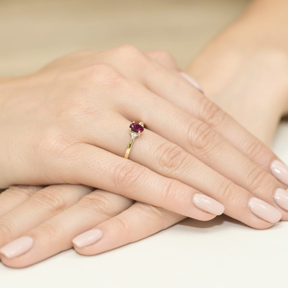 Pierścionek Rodolit 0,50ct żółte złoto 4 Pierścionek Rodolit 0,50ct żółte złoto - obrazek 4