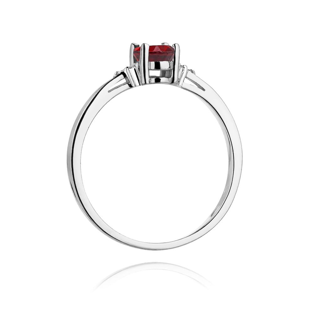 Pierścionek Rubin 0,60ct białe złoto 3 Pierścionek Rubin 0,60ct białe złoto - obrazek 3