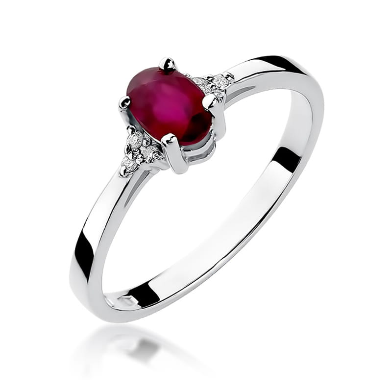 Pierścionek Rubin 0,60ct białe złoto 1 Pierścionek W301 Rubin 0
