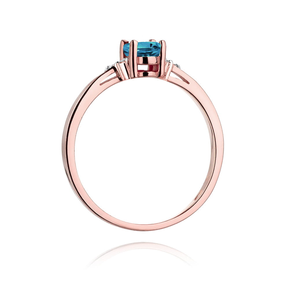 Pierścionek Topaz 0,50ct różowe złoto 3 Pierścionek Topaz 0,50ct różowe złoto - obrazek 3