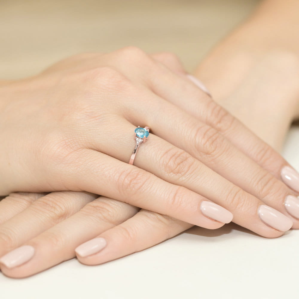 Pierścionek Topaz 0,50ct różowe złoto 4 Pierścionek Topaz 0,50ct różowe złoto - obrazek 4