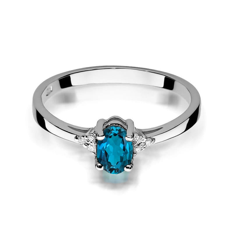 Pierścionek Topaz London Blue 0,50ct białe złoto 2 50ct białe złoto Jubiler Kraków BigDIAMOND